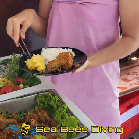 seabees-STINGRAY-guests-buffet-meal-below-deck
